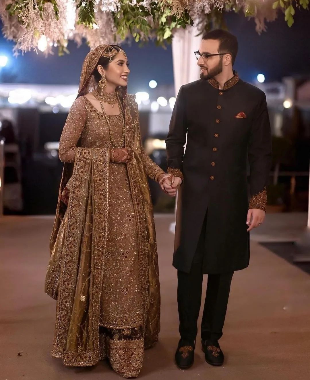TRADITIONAL GOLDEN WEDDING LEHENGA WITH LONG KAMEEZ AND EMBELLISHMENT - DN-1921
