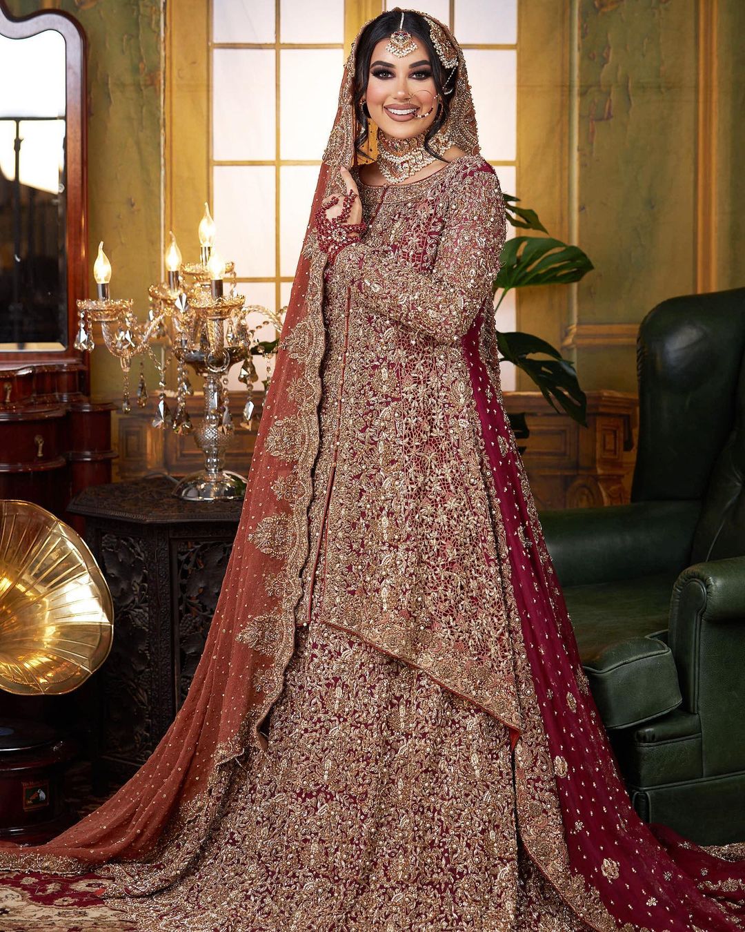 GOLDEN WEDDING PEPLUM AND LEHENGA WITH HAND WORK - DN-1918