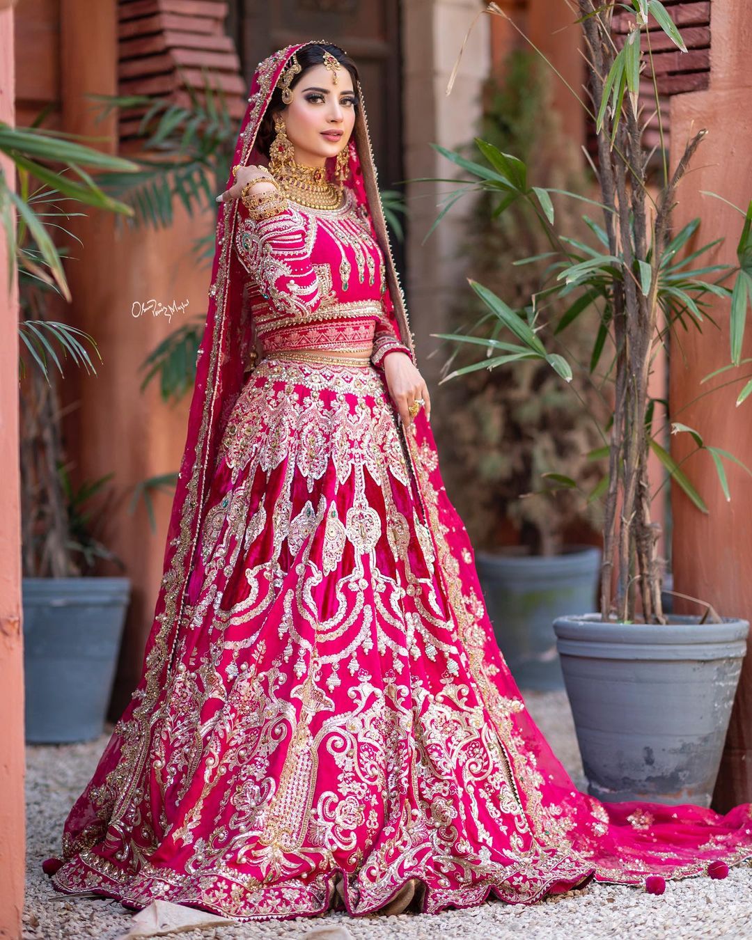 Pink Designer Indian Bridal Lehenga choli with Embroidery - DN-1498