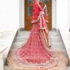 TRADITIONAL RED LONG TRAIL WEDDING LEHENGA WITH GOLDEN EMBROIDERY - DN-1914