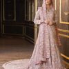 Pink Designer Reception and Waleema Long Trail Gown with Embellishment - DN-1466