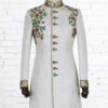 Men’s Ivory Sherwani Embroidered Wedding Indo Western Coat Groom Ethnic Outfit – DN-3007