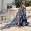 Blue Designer Indian Wedding lehenga choli with long Veil and Embellishment - DN-1400