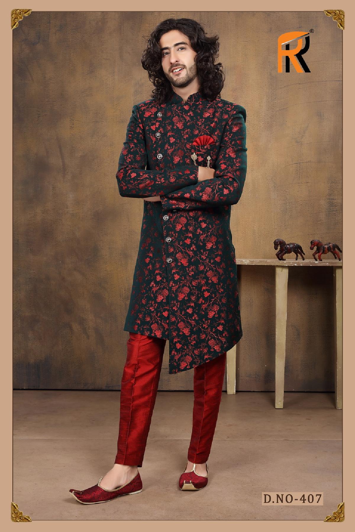 Wedding Floral Sherwani - DN-2046