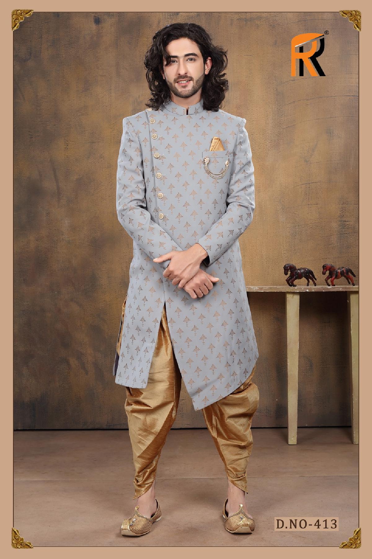 Reception Grey Sherwani For Groom - DN-2043