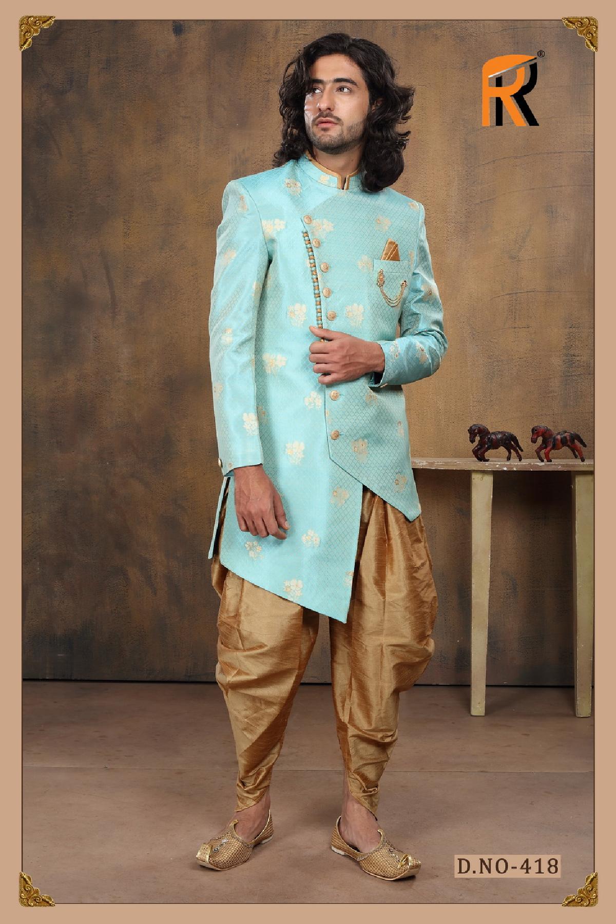 Reception Sky Blue Sherwani - DN-2040