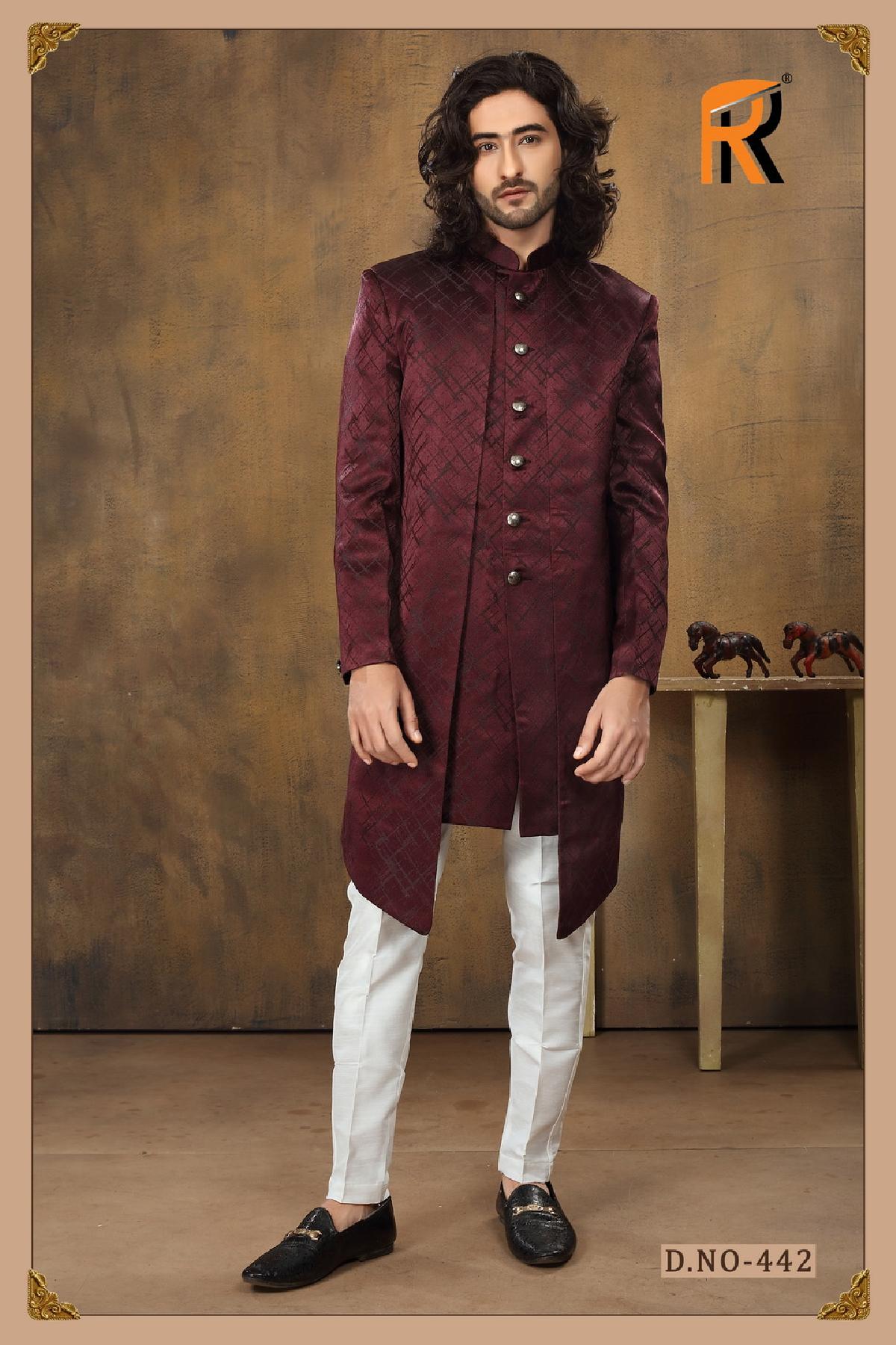 Maroon Indo Western Sherwani - DN-2030