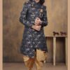 Fancy Indo Western Dark Grey Groom Sherwani - DN-2033