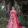 Pink Designer Pakistani Bridal Anarkali with Embroidered Skirt - DN-1559