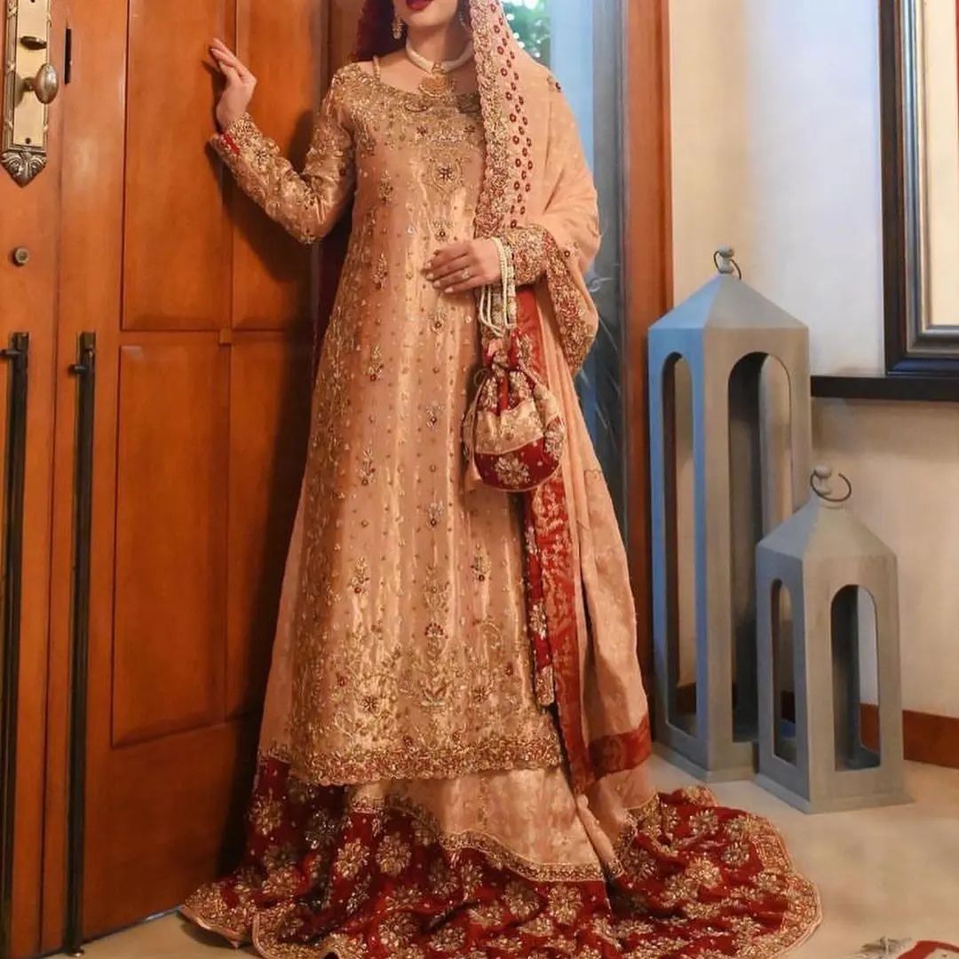 Designer Pakistani Wedding Long Trail Lehenga with kurti and Embellishment - DN-1511
