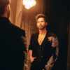 Bollywood Actor Shahid Kapoor Designer Partywear Black Tuxedo Suit with Golden lion Embroidery - DN-1315