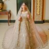 Ivory Classy Designer Reception and Wedding long veil Lehenga with embroidered full sleeve Blouse Bespoke - DN-1295