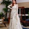 Designer Embroidered Partywear straight kurti with Sharara Bespoke - DN-1208