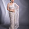 Gorgette Partywear Designer Saree with Embroidery Bespoke made to order - DN-1289