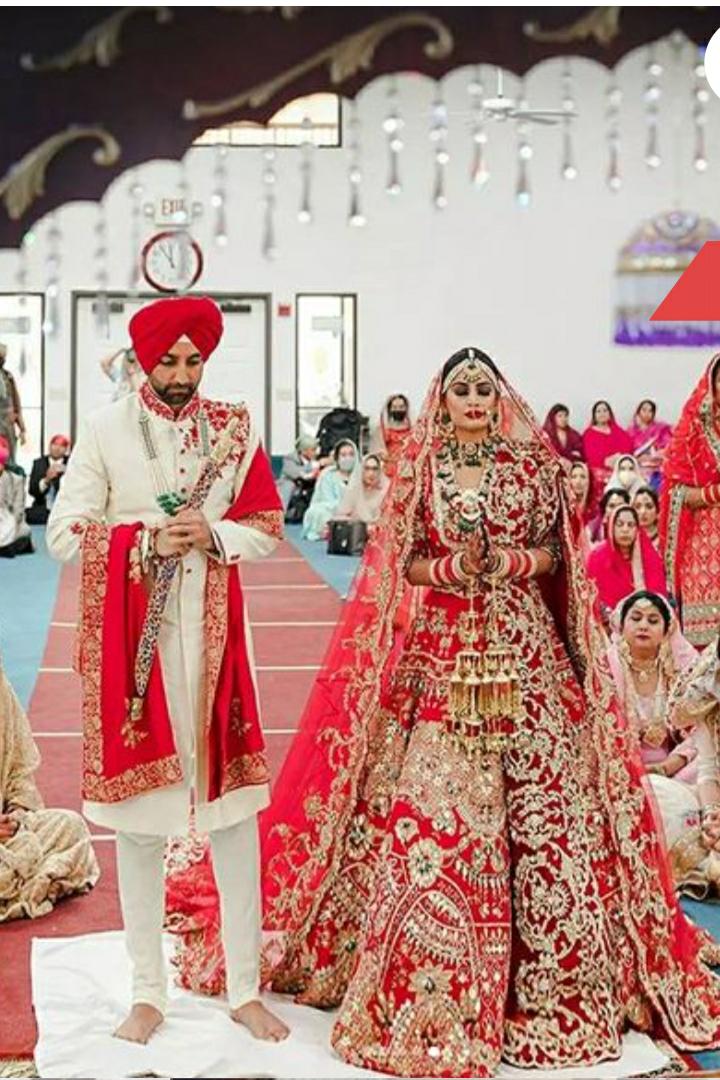 Punjabi Bride Long Veil Red Shadi Jora Fully Handmade Embellishment Lehenga Choli Anarkali Dress New - DN-2066